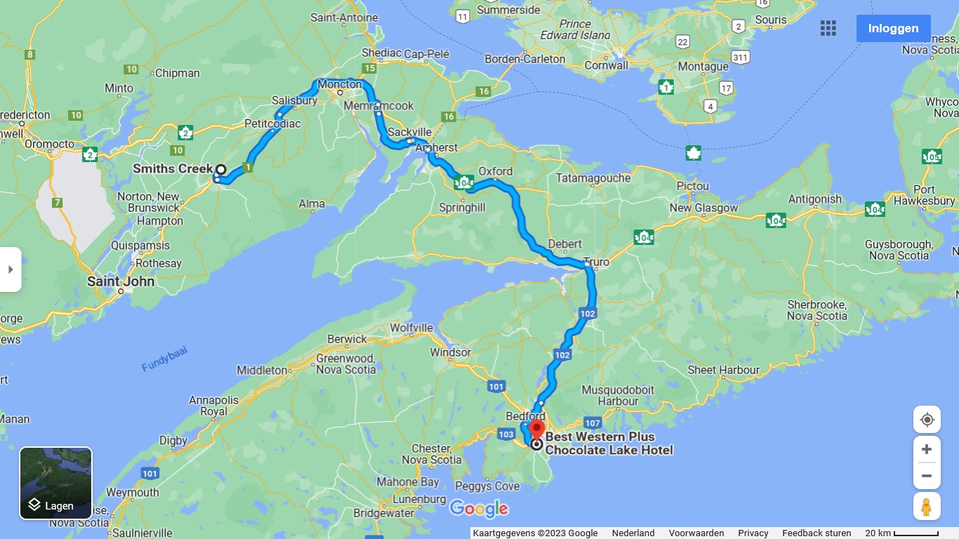 Route naar Halifax